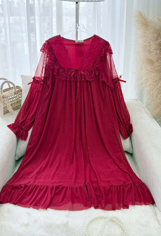 Royal Lilac Lace Nightgown