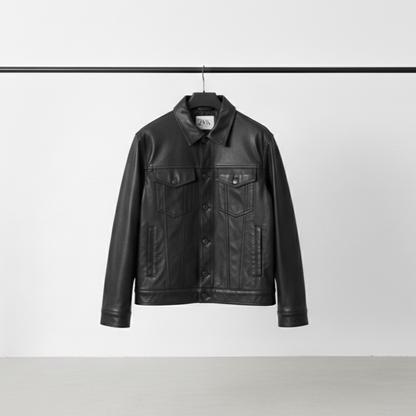 ZARA FAUX LEATHER & SUEDE TRUCKER JACKET