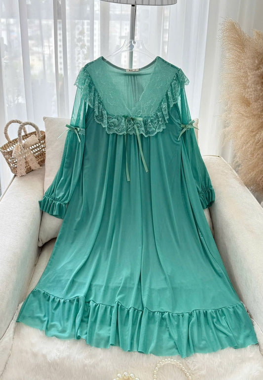 Royal Lilac Lace Nightgown