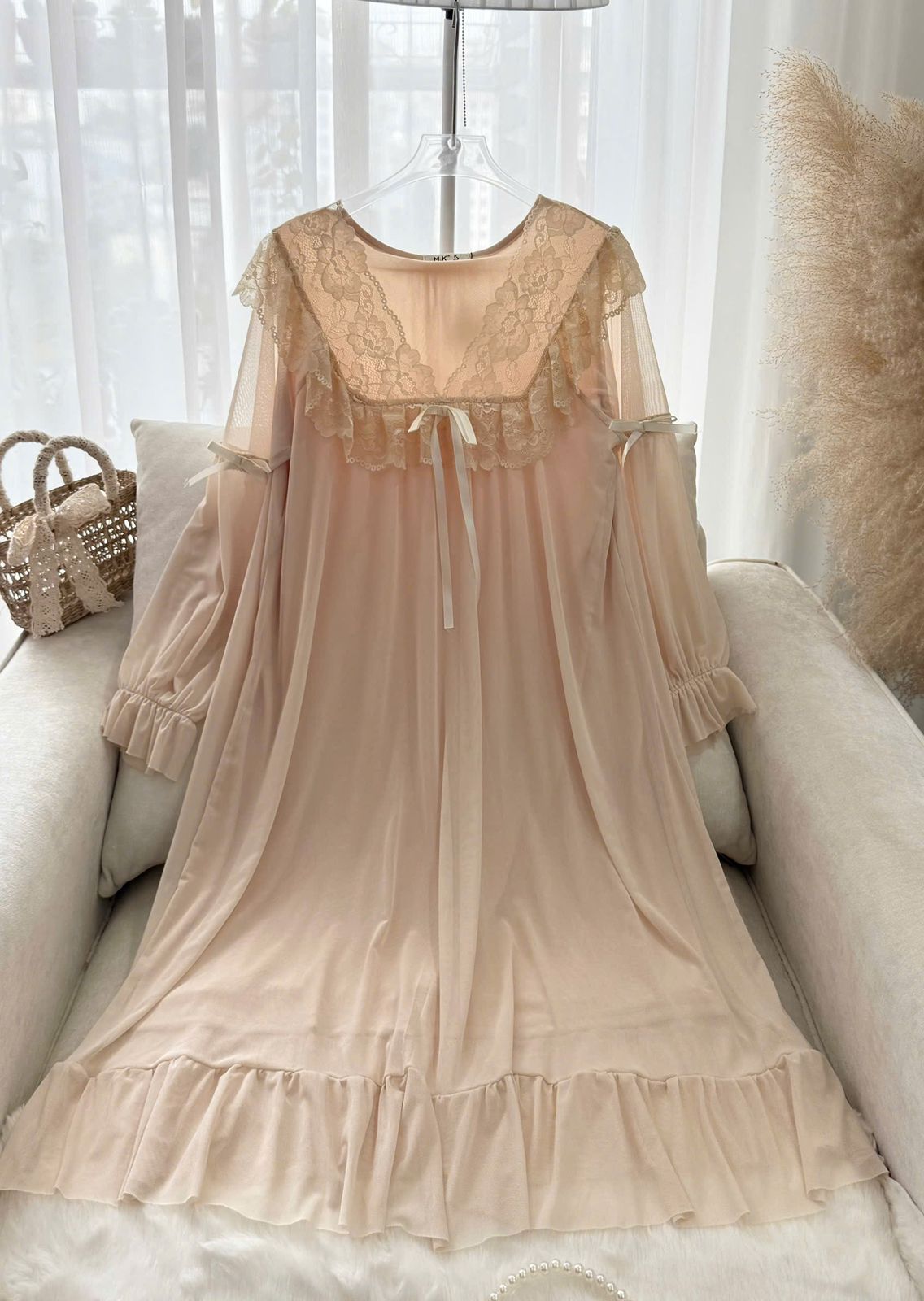 Royal Lilac Lace Nightgown