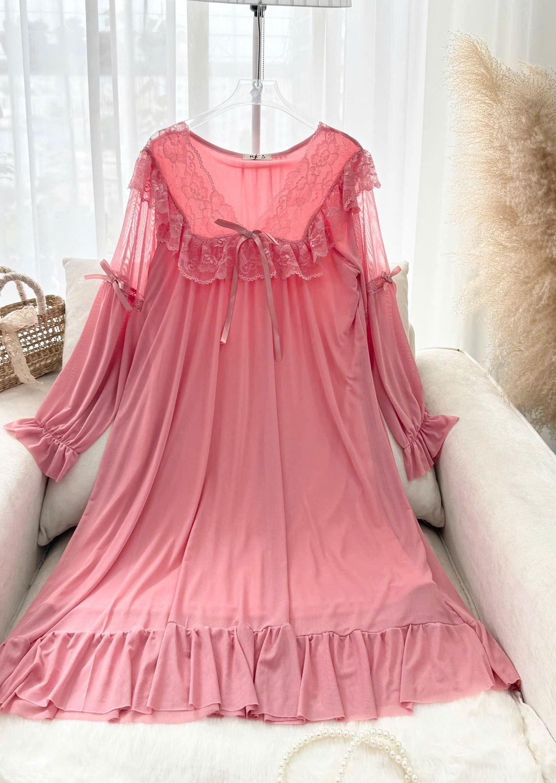 Royal Lilac Lace Nightgown