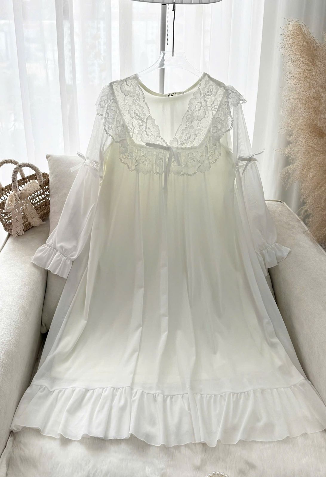 Royal Lilac Lace Nightgown