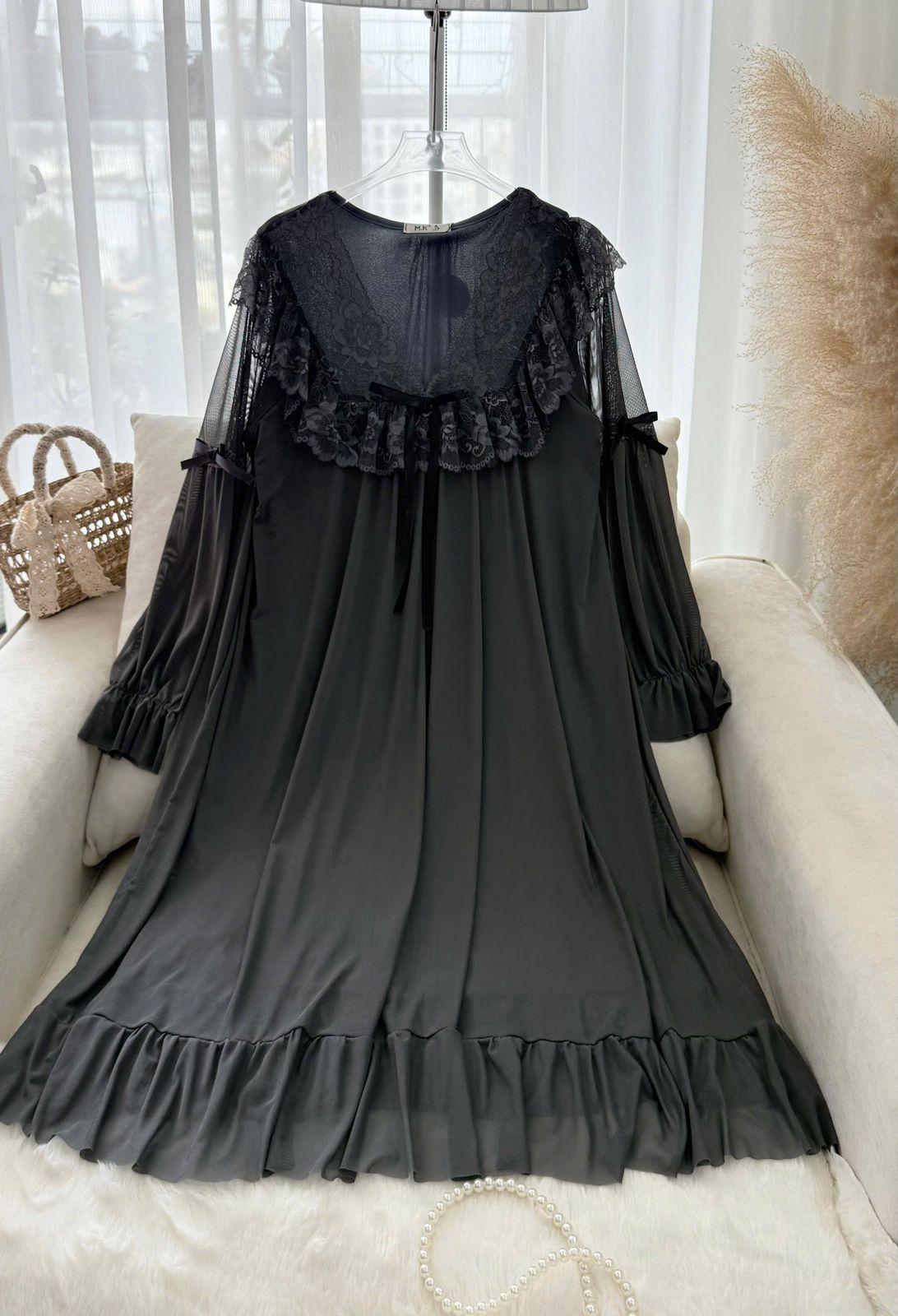 Royal Lilac Lace Nightgown