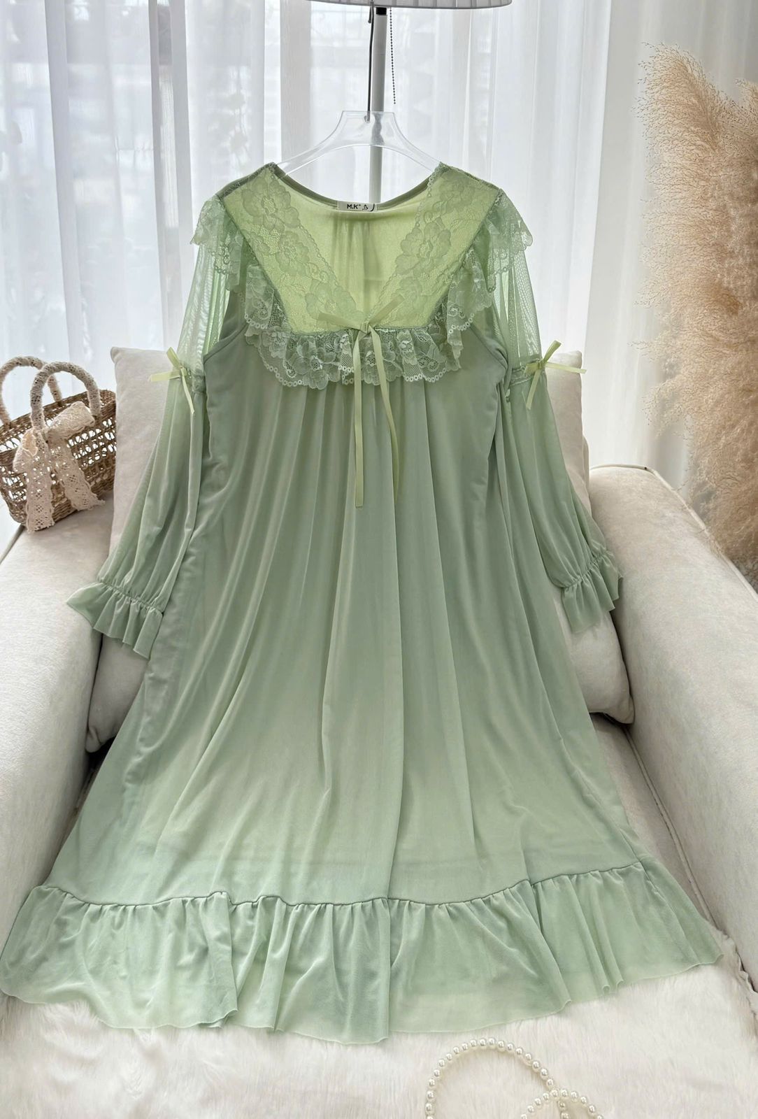 Royal Lilac Lace Nightgown