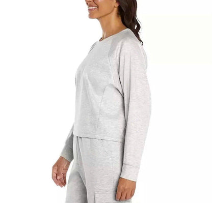 Women's Cozy Cloud Knit Pullover | Relaxed Fit Crewneck Lounge Top in Oatmeal Heather