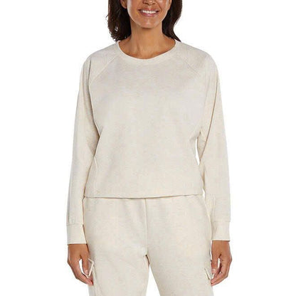 Women's Cozy Cloud Knit Pullover | Relaxed Fit Crewneck Lounge Top in Oatmeal Heather