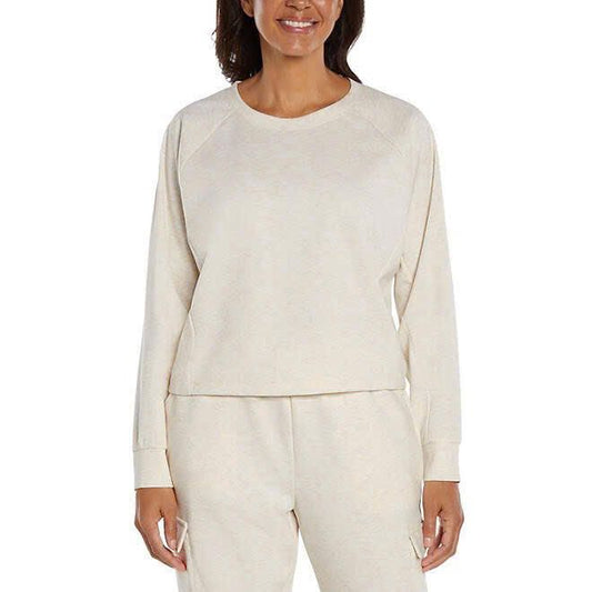 Women's Cozy Cloud Knit Pullover | Relaxed Fit Crewneck Lounge Top in Oatmeal Heather